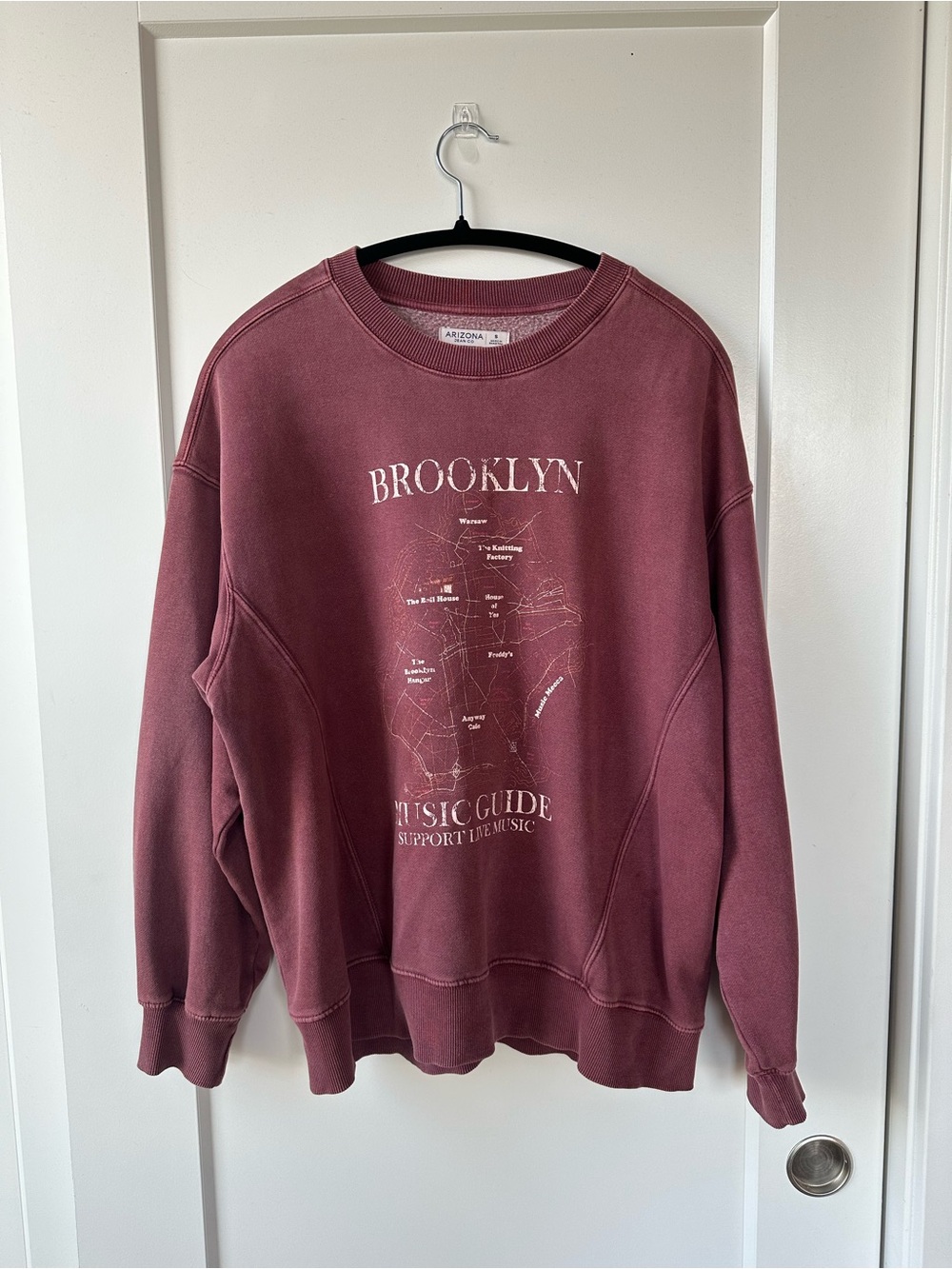Brooklyn Faded Burgundy Oversized Crewneck